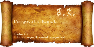 Benyovits Kanut névjegykártya